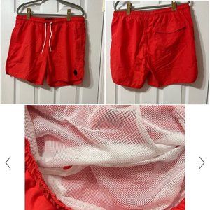 Surf Mentality NWOT  Sz XL Red Orange Lined Swim Shorts